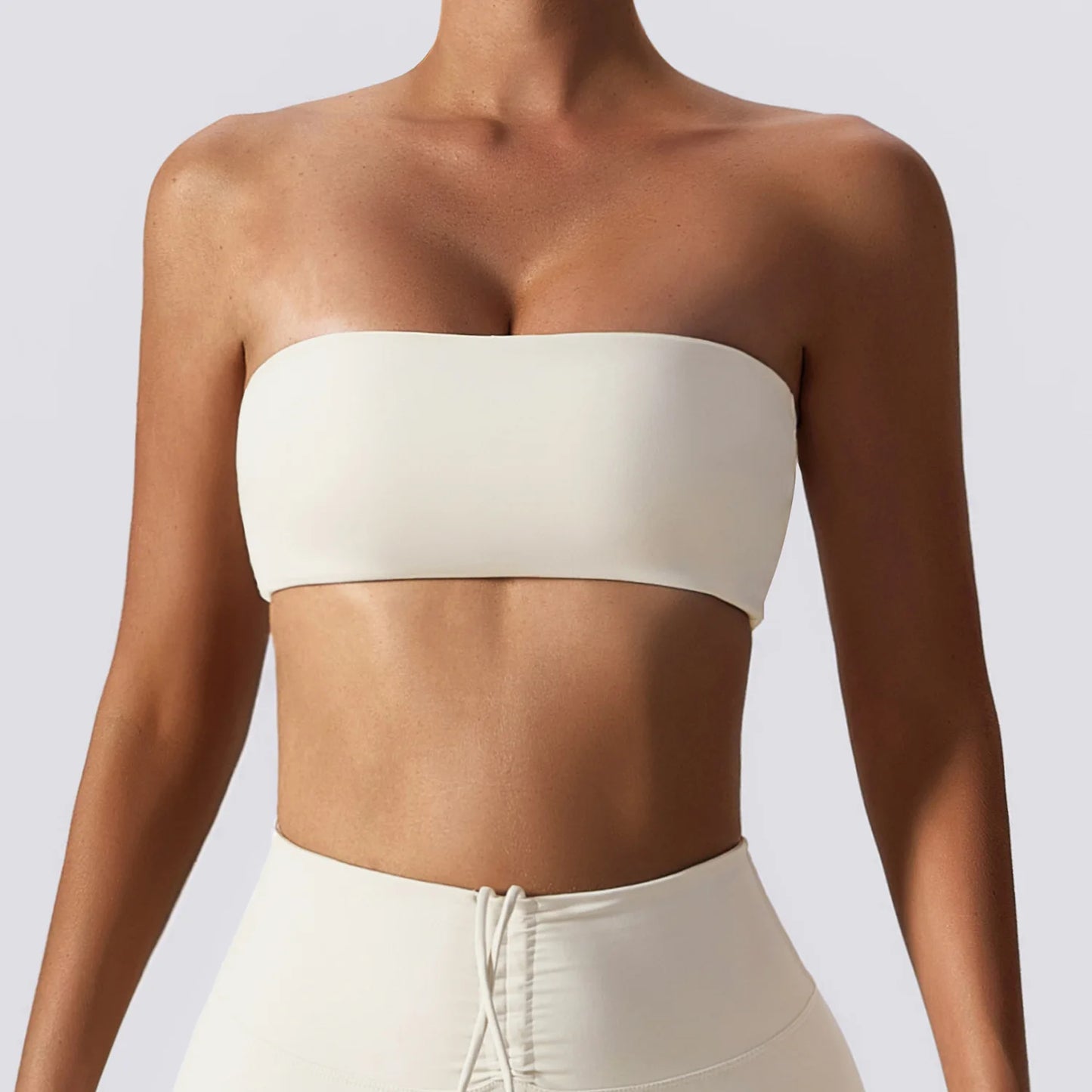 Arias Wellness Strapless Crop Sports Bra