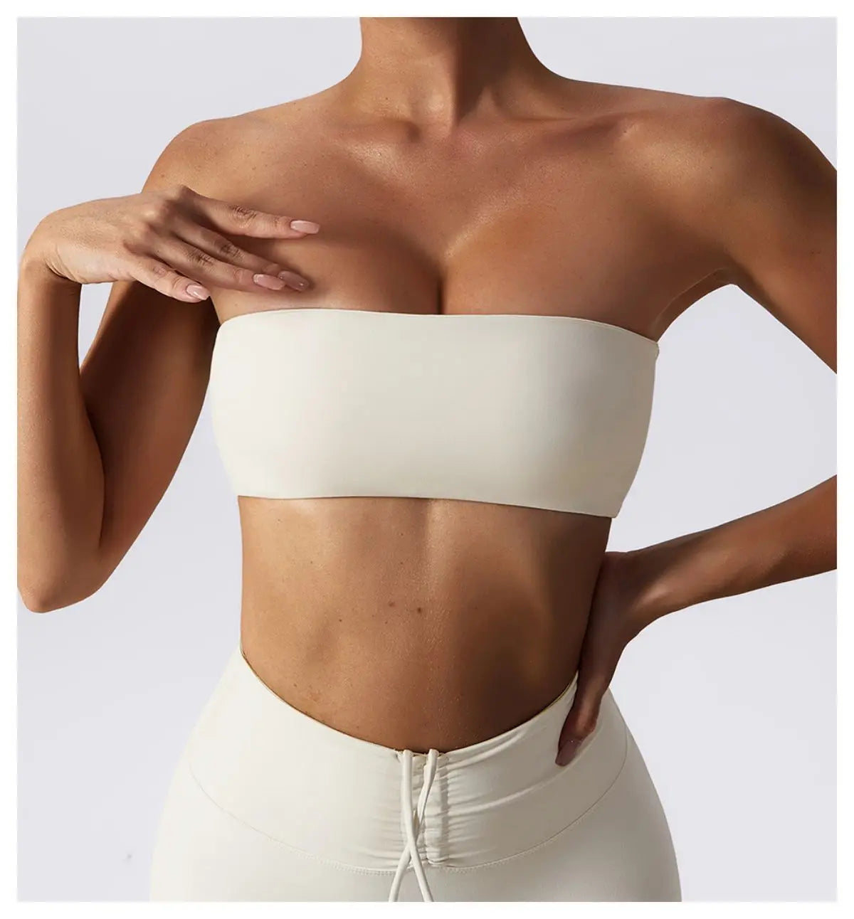 Arias Wellness Strapless Crop Sports Bra
