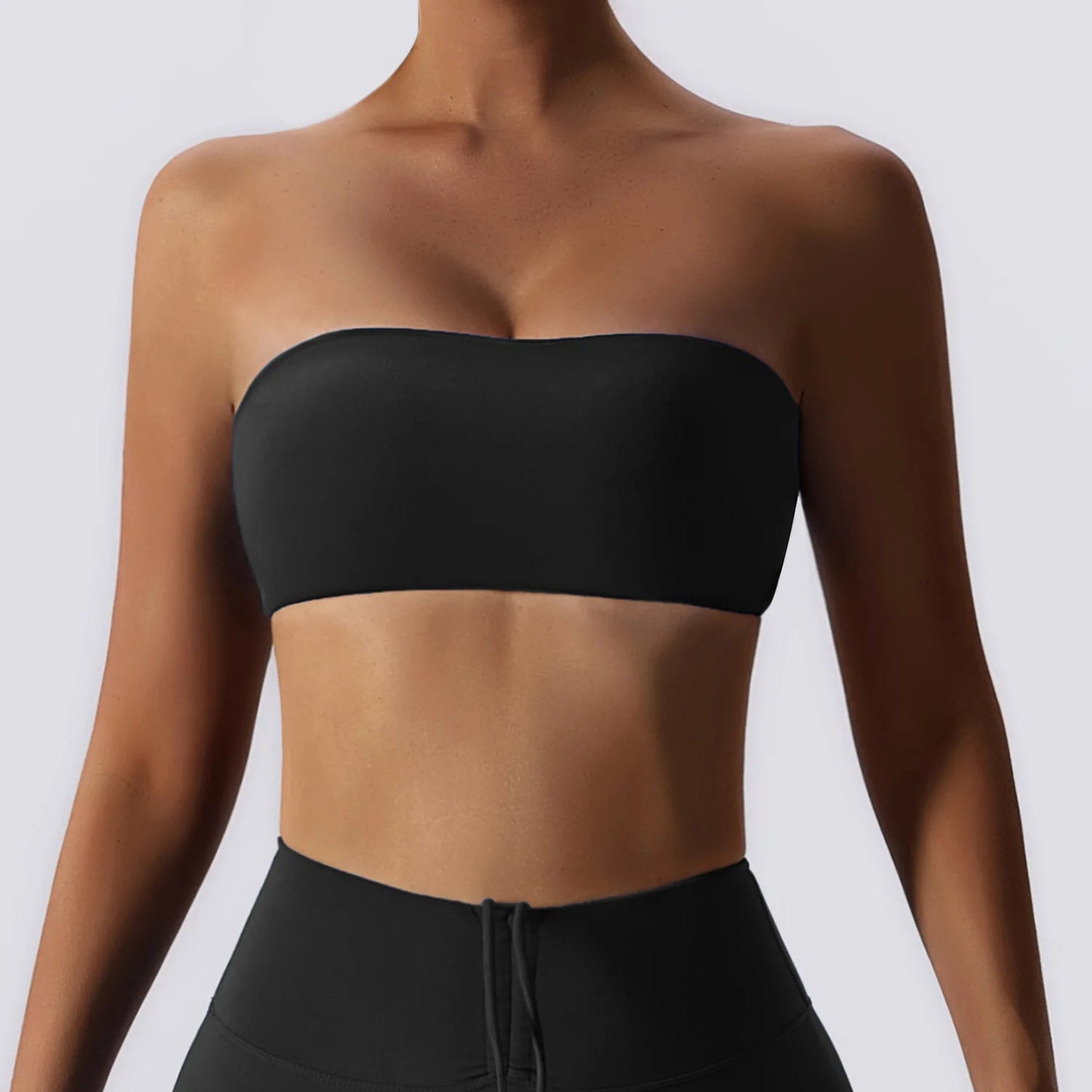 Arias Wellness Strapless Crop Sports Bra