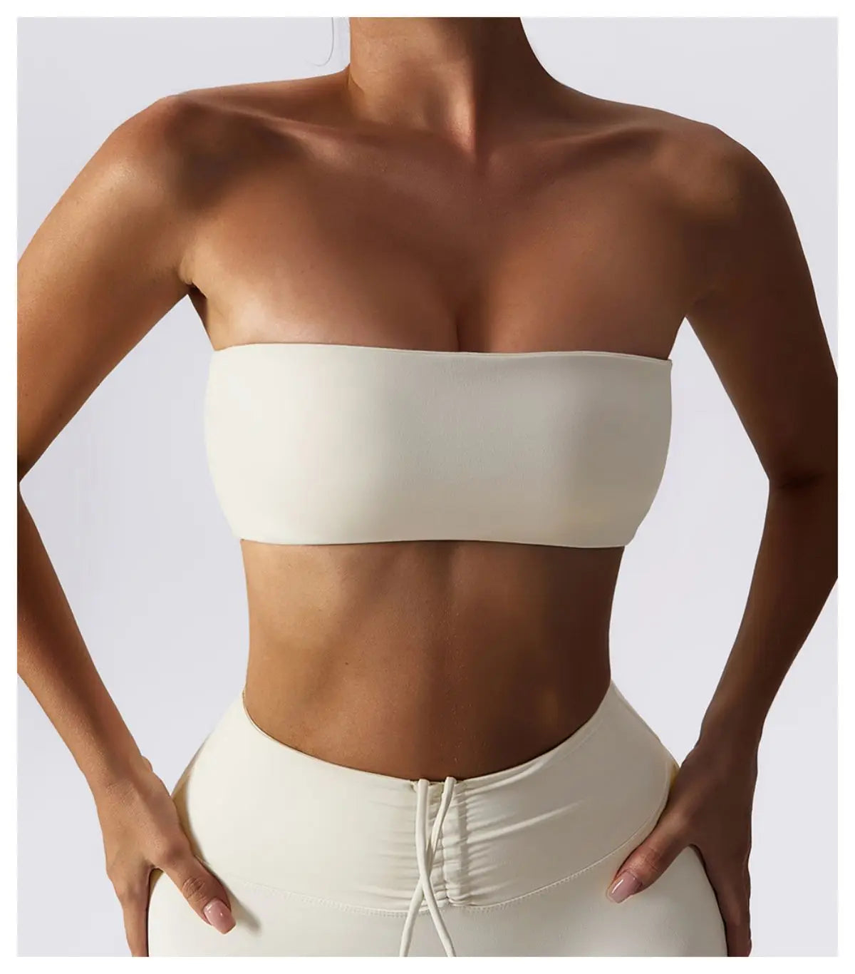Arias Wellness Strapless Crop Sports Bra