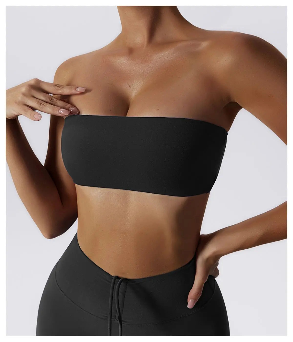 Arias Wellness Strapless Crop Sports Bra