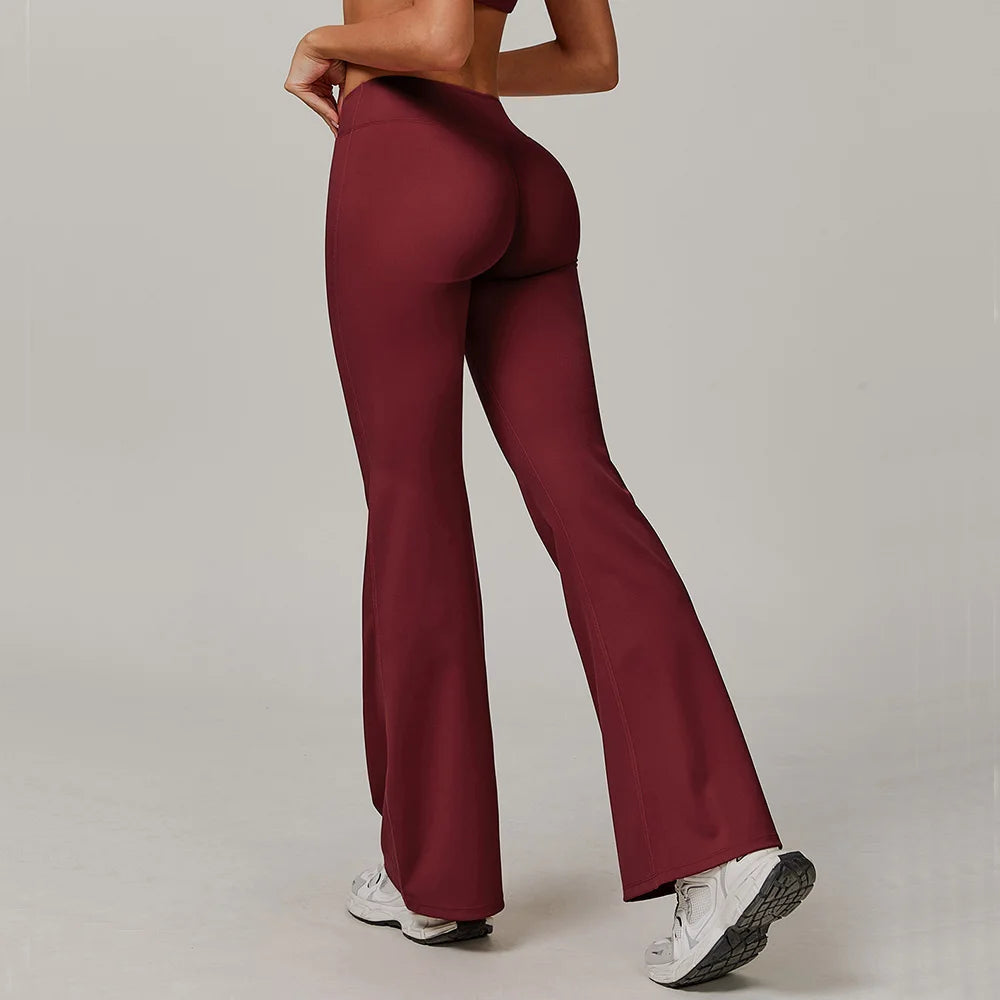 Women High Waist Flared Leggings