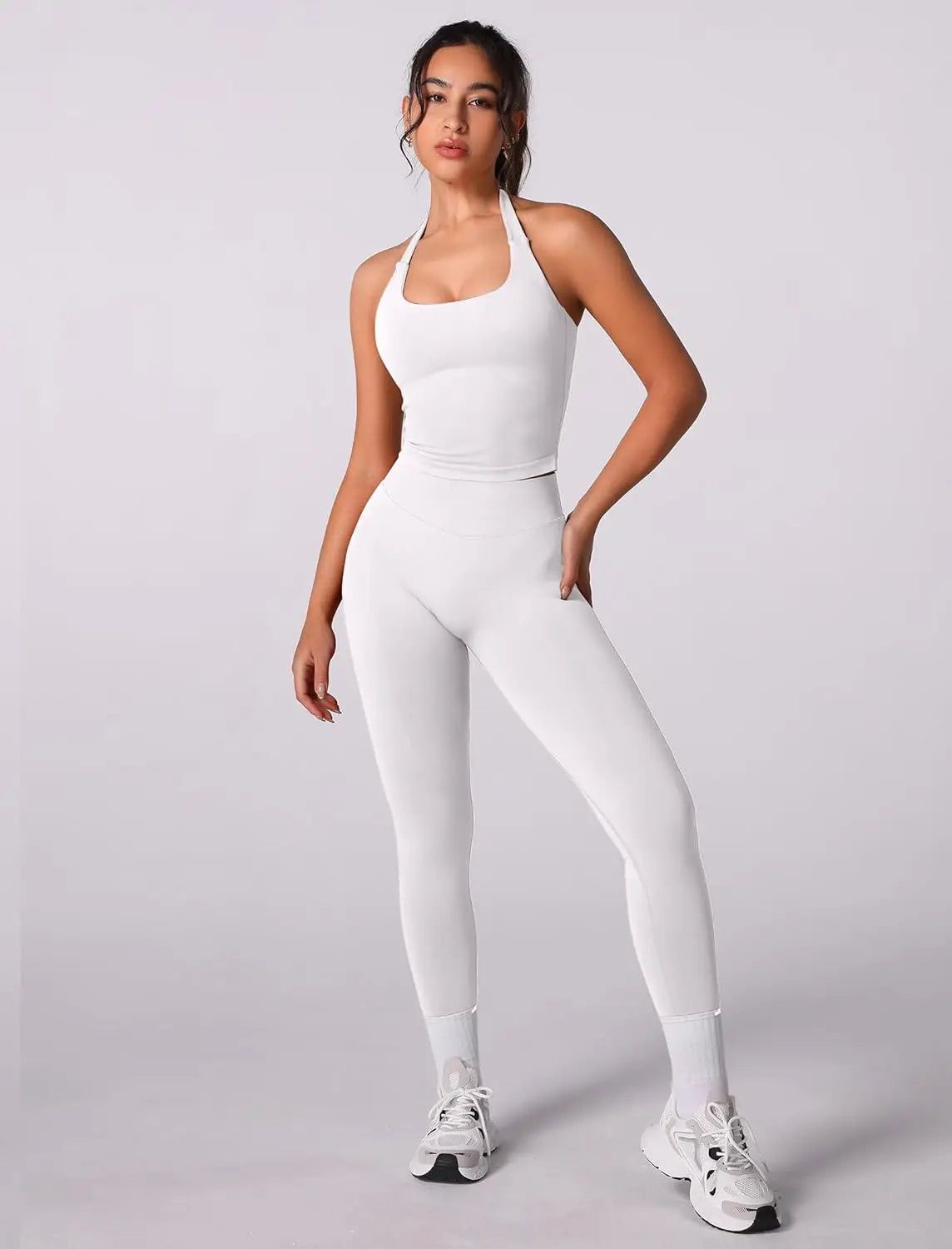 Seamless V Neck Sleeveless Fitness Top
