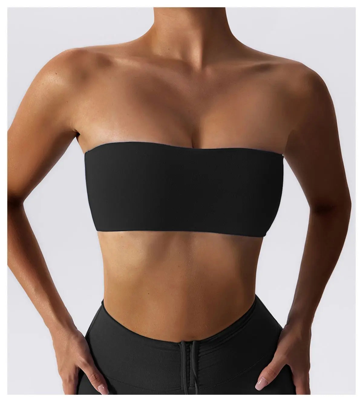 Arias Wellness Strapless Crop Sports Bra