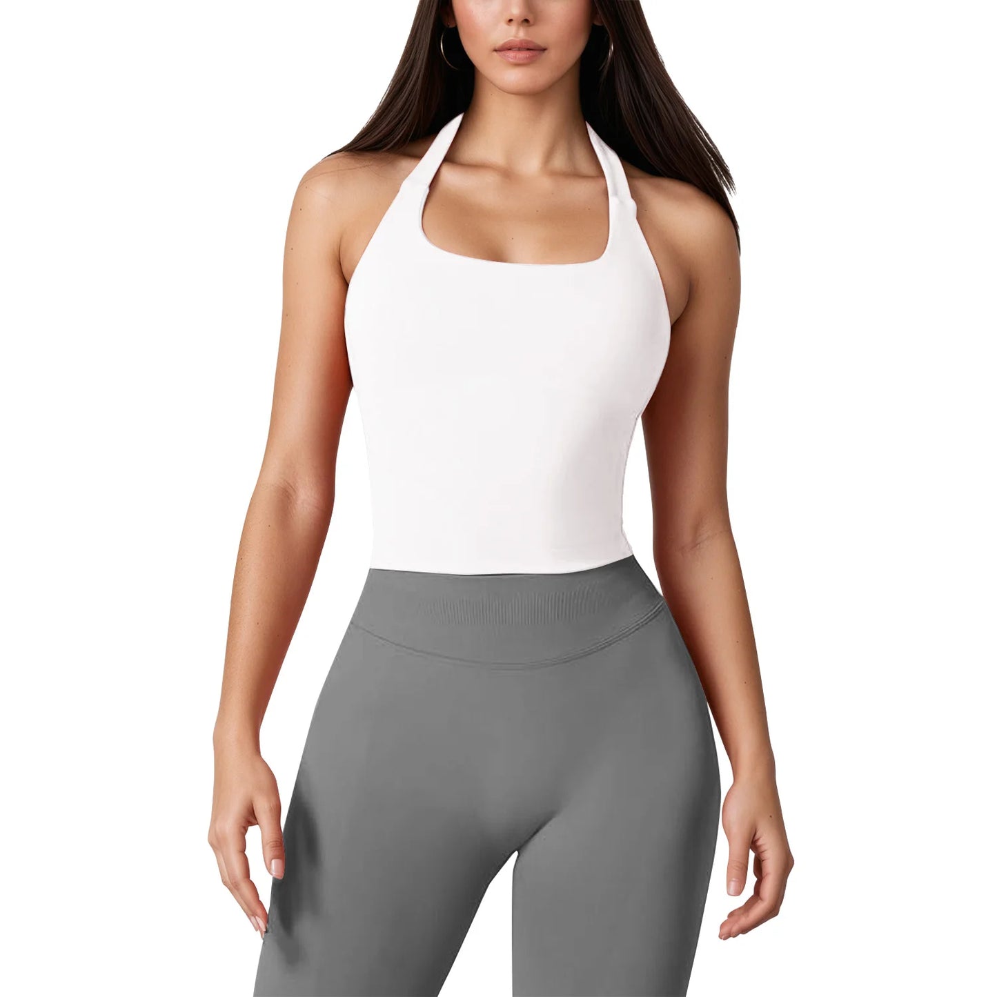 Seamless V Neck Sleeveless Fitness Top
