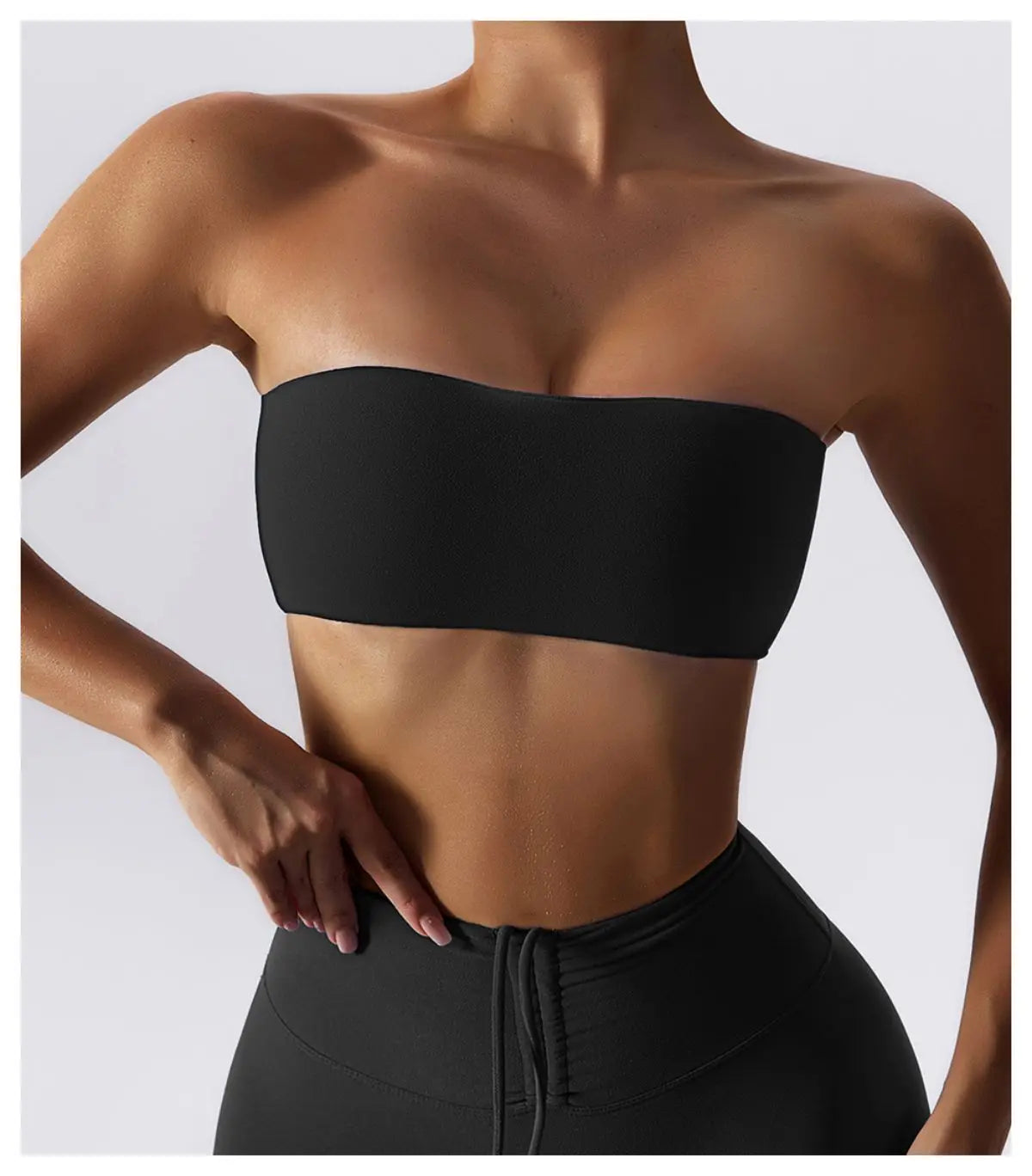 Arias Wellness Strapless Crop Sports Bra
