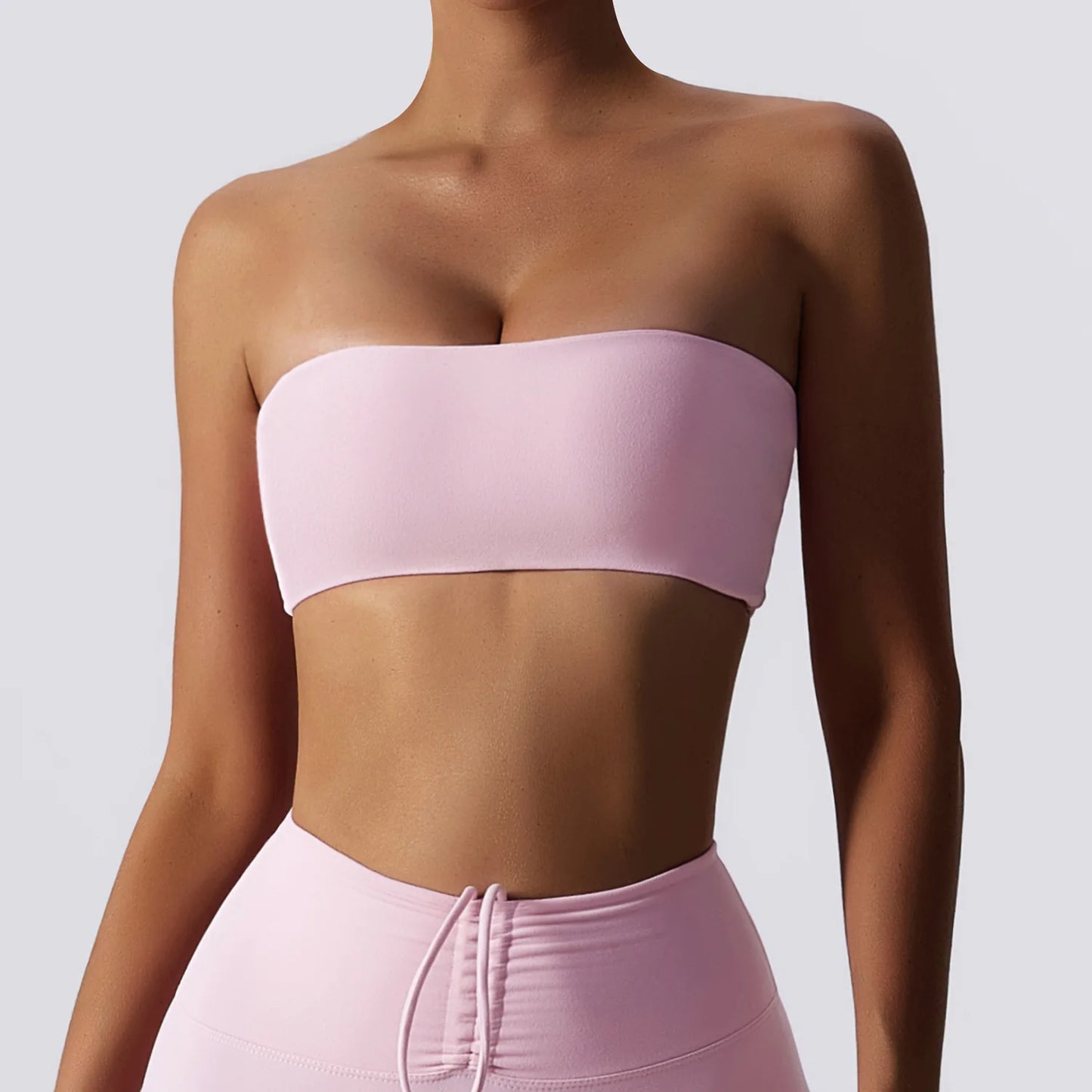 Arias Wellness Strapless Crop Sports Bra