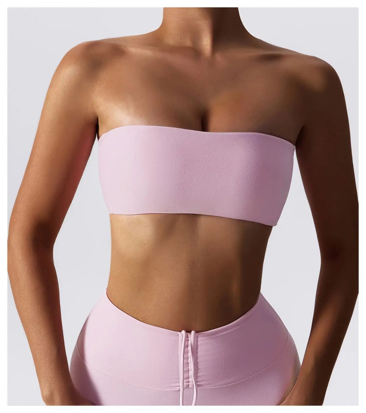 Arias Wellness Strapless Crop Sports Bra