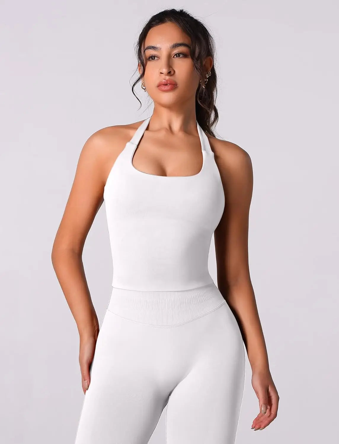 Seamless V Neck Sleeveless Fitness Top
