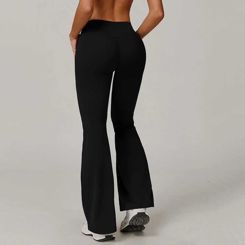 Women High Waist Flared Leggings